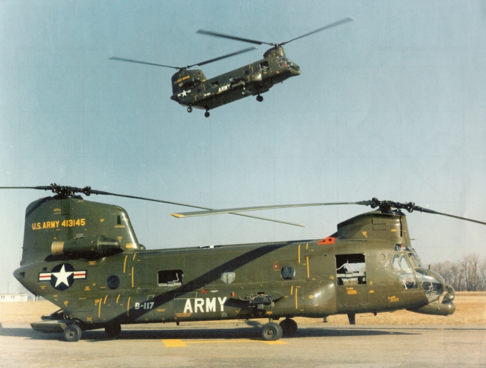 ACH-47A 64-13145 at the Boeing facilties in Pennsylvania, early 1960s.