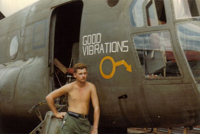 The nose art of 66-19064, with the Flight Engineer, SP5 Gary J. Stefanini.