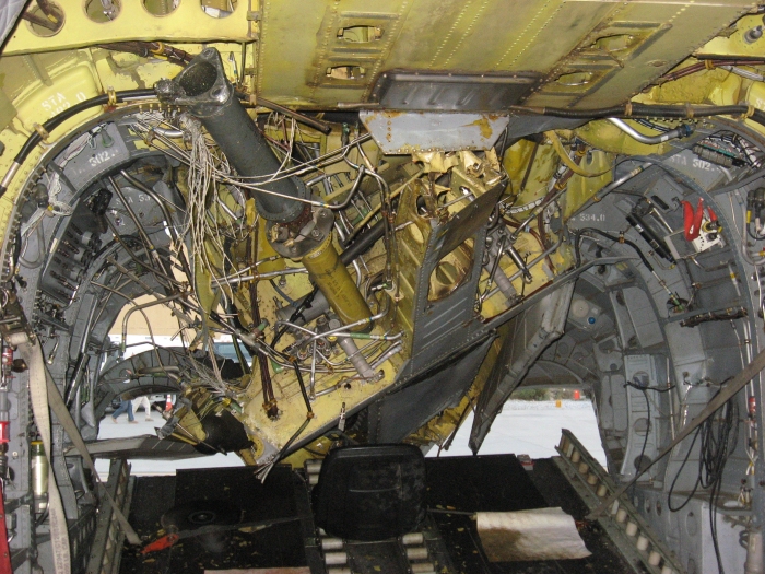 A view of the ramp area of 83-24123 after it was taxied into another aircraft at Bagram, Afghanistan, on 10 August 2007.