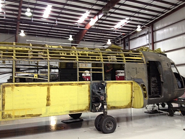 7 September 2012: A recycled fate awaits CH-47D Chinook helicopter 84-24157 as personnel from Yulista Aviation Incorporated, located on Madison Executive Airport (KMDQ), perform the dismantling and scrapping process.