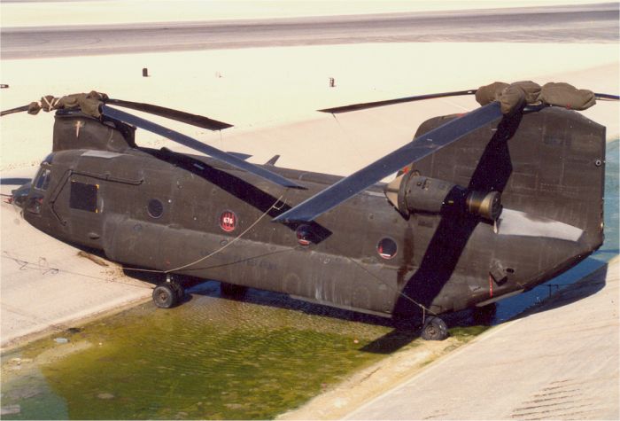 CH-47D Chinook helicopter in the ditch in Saudi Arabia.