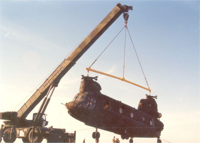 CH-47D Chinook helicopter in the ditch in Saudi Arabia.