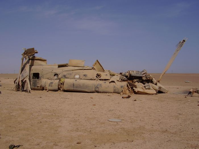 87-00102 - A CH-47D down in Iraq.