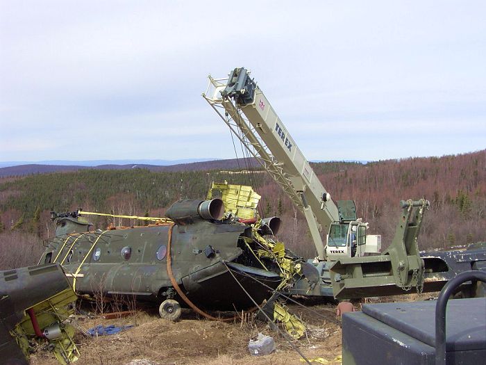 90-00183 at the crash site in Alaska.