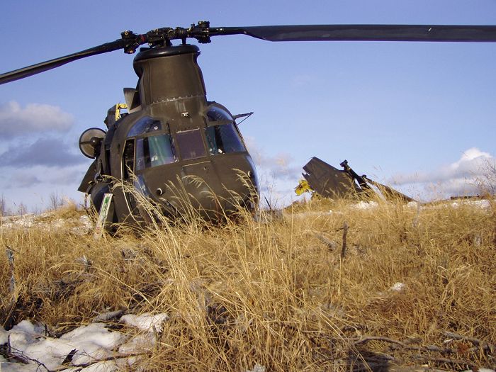 90-00183 at the crash site in Alaska.