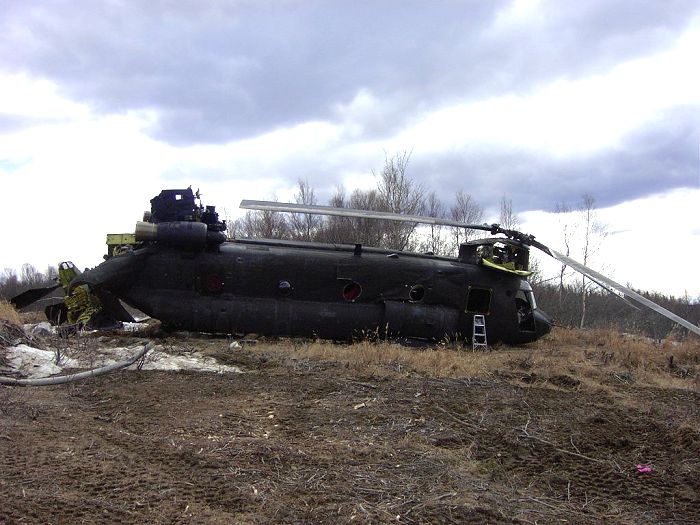 90-00183 at the crash site in Alaska.