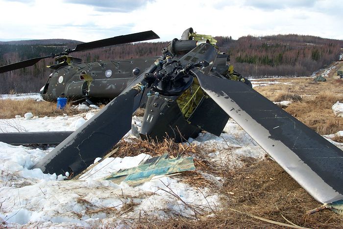 90-00183 at the crash site in Alaska.