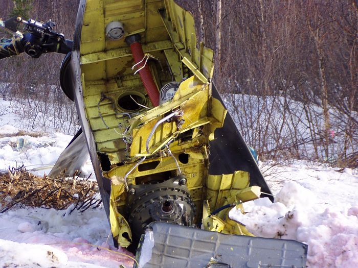 90-00183 at the crash site in Alaska.