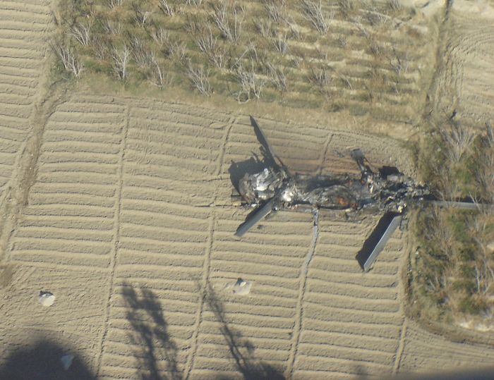 4 December 2005:  91-00269 at the crash site in Afghanistan - One hell of a way to get a beer blade...