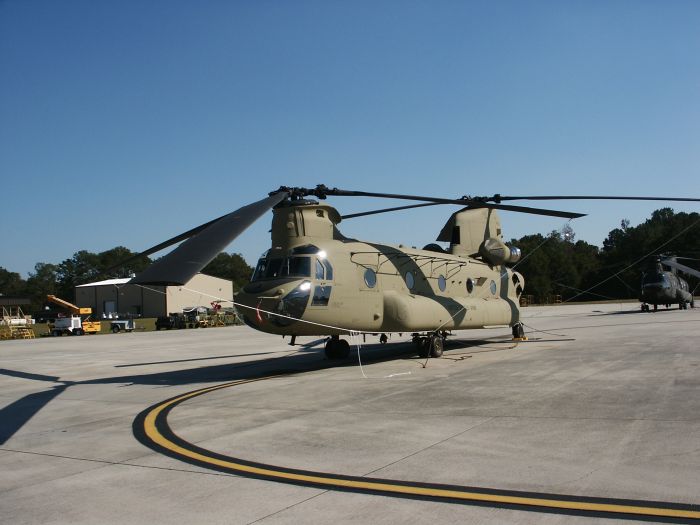 8 November 2007: Fort Rucker, Alabama receives it first F model Chinook helicopter - 04-08711.