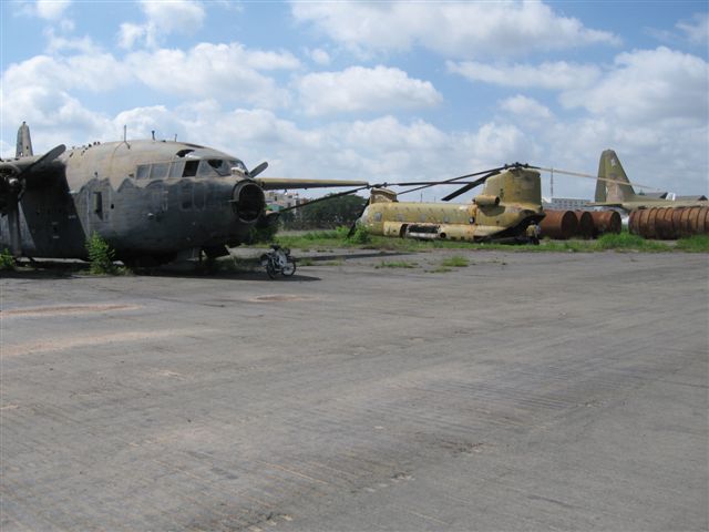 Derelict CH-47A Chinook helicopter in Vietnam.