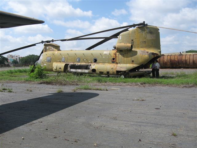 Derelict CH-47A Chinook helicopter in Vietnam.