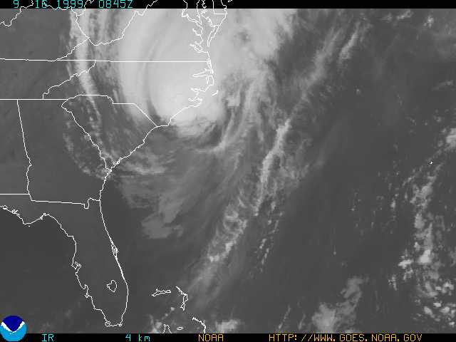 Satellite view of Hurricane Floyd.