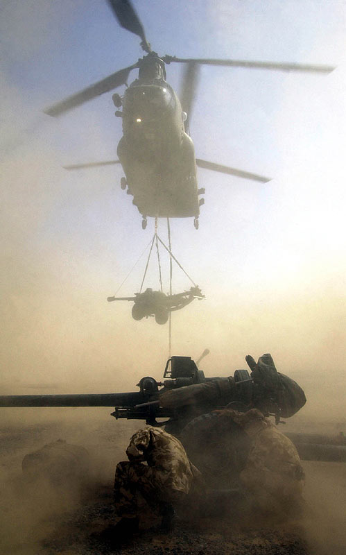 British RAF Chinook during Exercise Saif Sareea II, 2002.